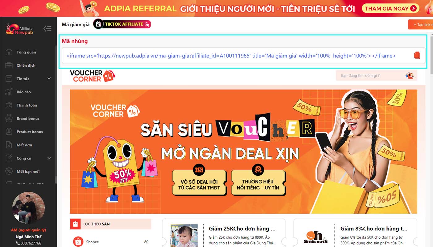 Các bước sử dụng mã nhúng Iframe, bước 3