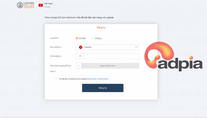 Bước 1: cách đăng ký bán hàng trên lazada