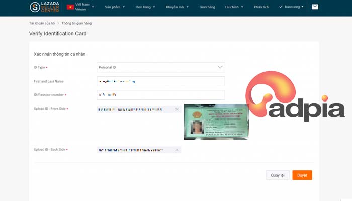 Bước 5: cách đăng ký bán hàng trên lazada