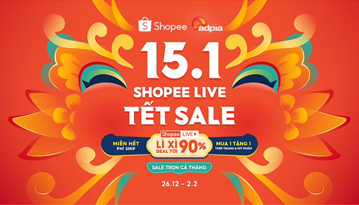 [SHOPEE] 15.1 Shopee live tết sale