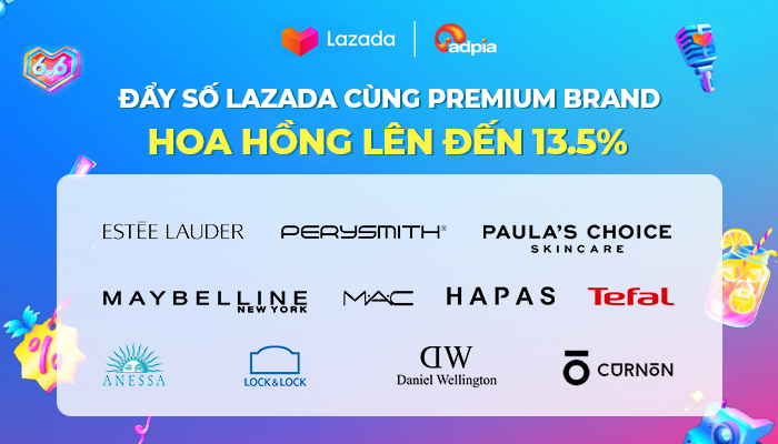 [LAZADA] Nhận cơn mưa hoa hồng từ Premium Brand của Lazada