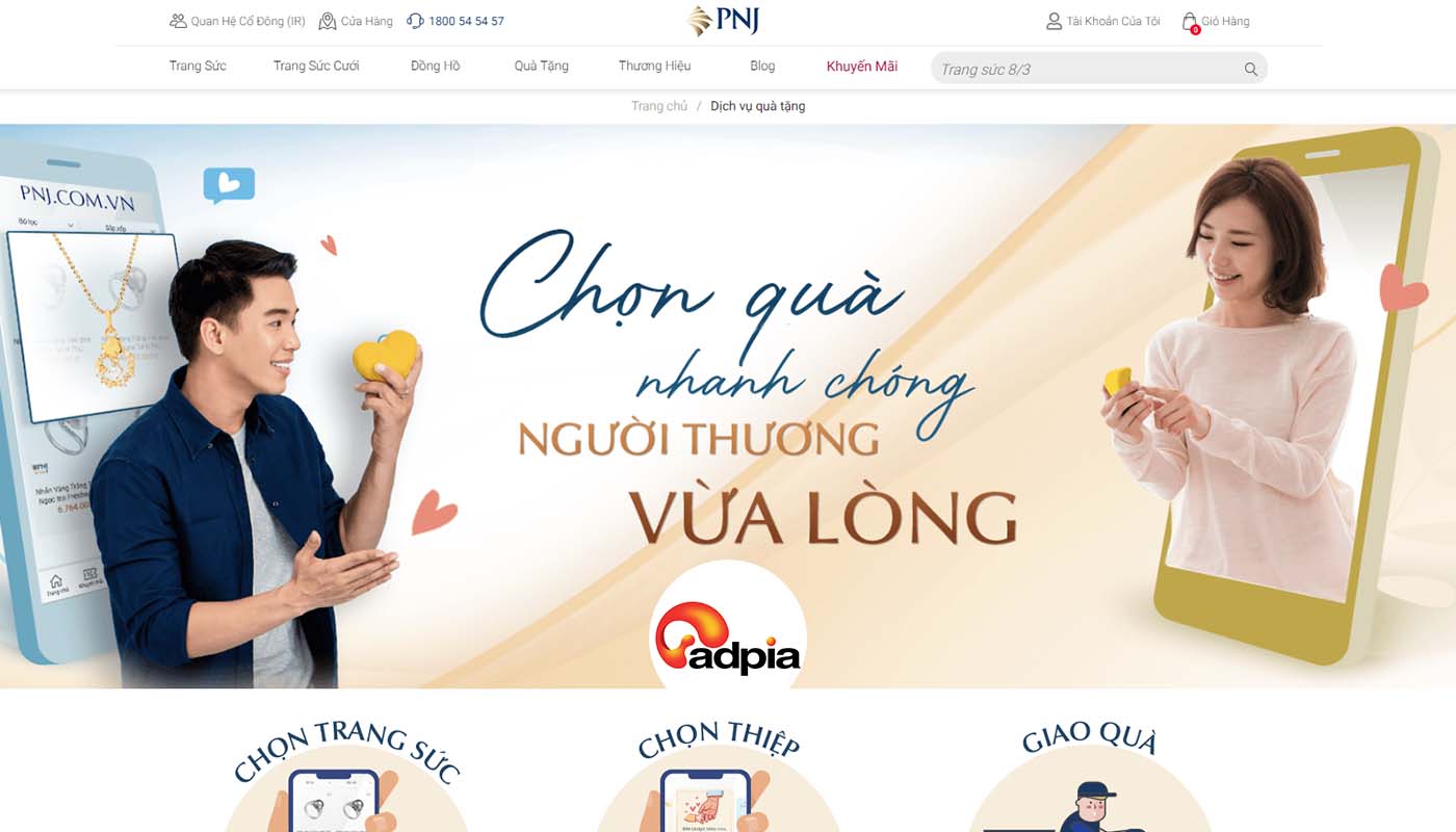 Những món quà tặng ngày quốc tế phụ nữ 8/3 PNJ