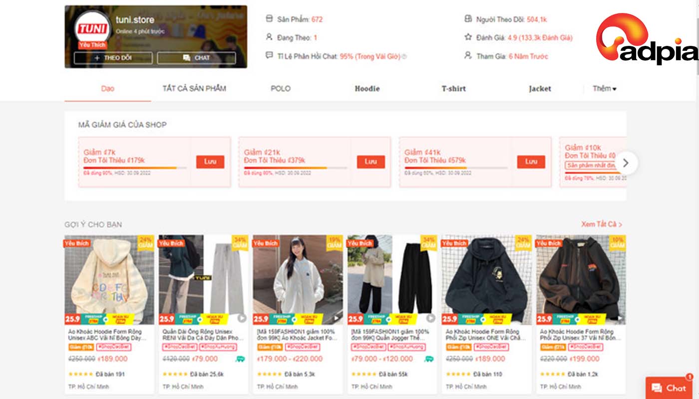 Shop bán quần áo đẹp trên Shopee tuni store