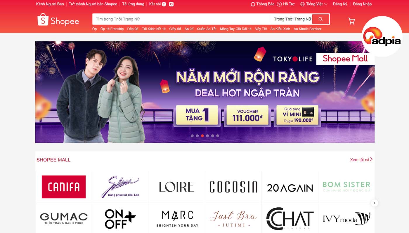 sản phẩm và ngành hàng bán chạy trên Shopee thời trang nữ