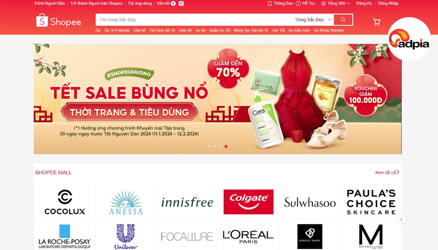 sản phẩm và ngành hàng bán chạy trên Shopee