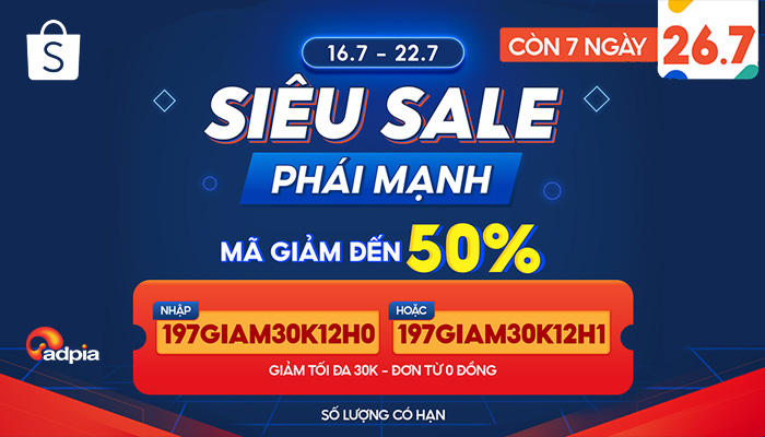 [SHOPEE] TUẦN LỄ SIÊU SALE PHÁI MẠNH