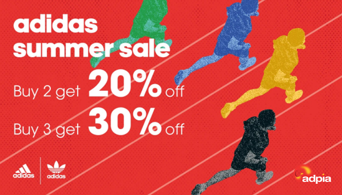 [ADIDAS] SUMMER SALE  MUA 2 GIẢM 20% & MUA 3 GIẢM 30%