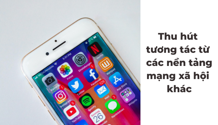 thu h&uacute;t tương t&aacute;c từ c&aacute;c nền tảng mạng x&atilde; hội kh&aacute;c 