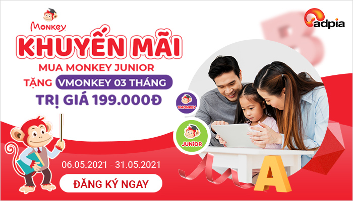 [EARLYSTART] KHUYẾN MÃI MUA MONKEY JUNIOR TẶNG VMONKEY 03 THÁNG
