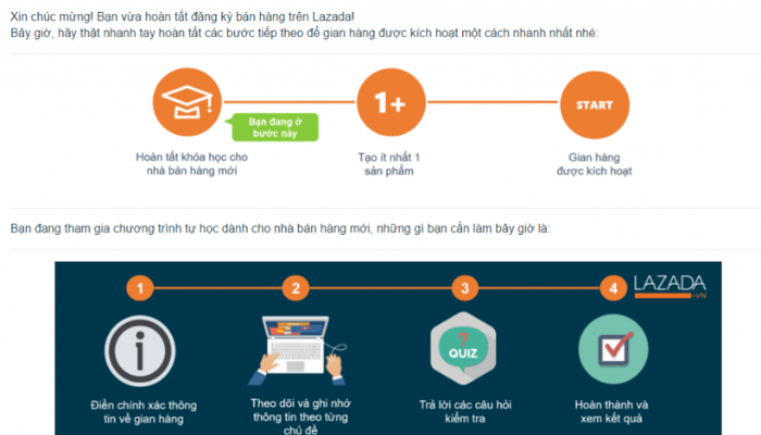 tạo các gian hàng trên Lazada để làm dropship