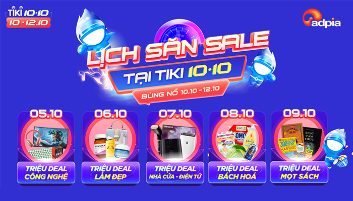 [TIKI] ĐẶT LỊCH SĂN SALE "10.10 TRIỆU DEAL SIÊU RẺ"