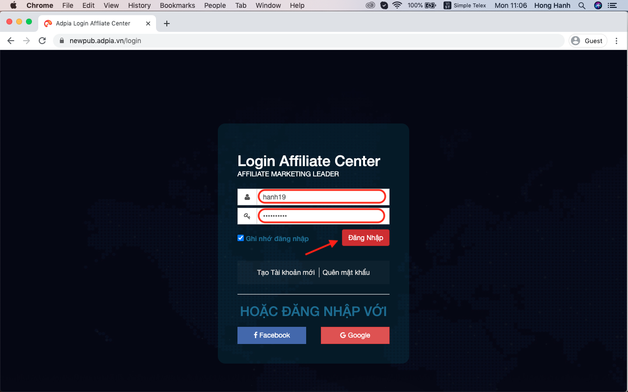 Bước 2 hướng dẫn cách làm affiliate marketing shopee cho người mới
