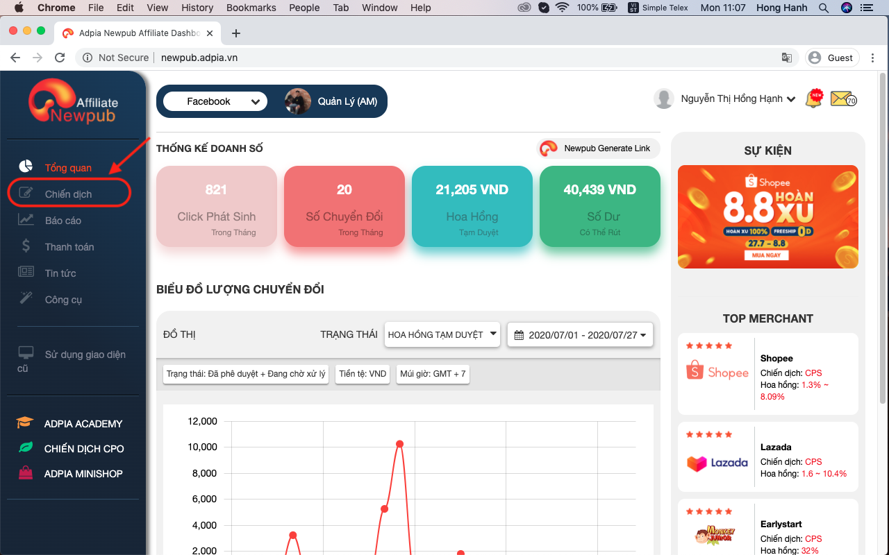 Bước 3 hướng dẫn cách làm affiliate marketing shopee cho người mới