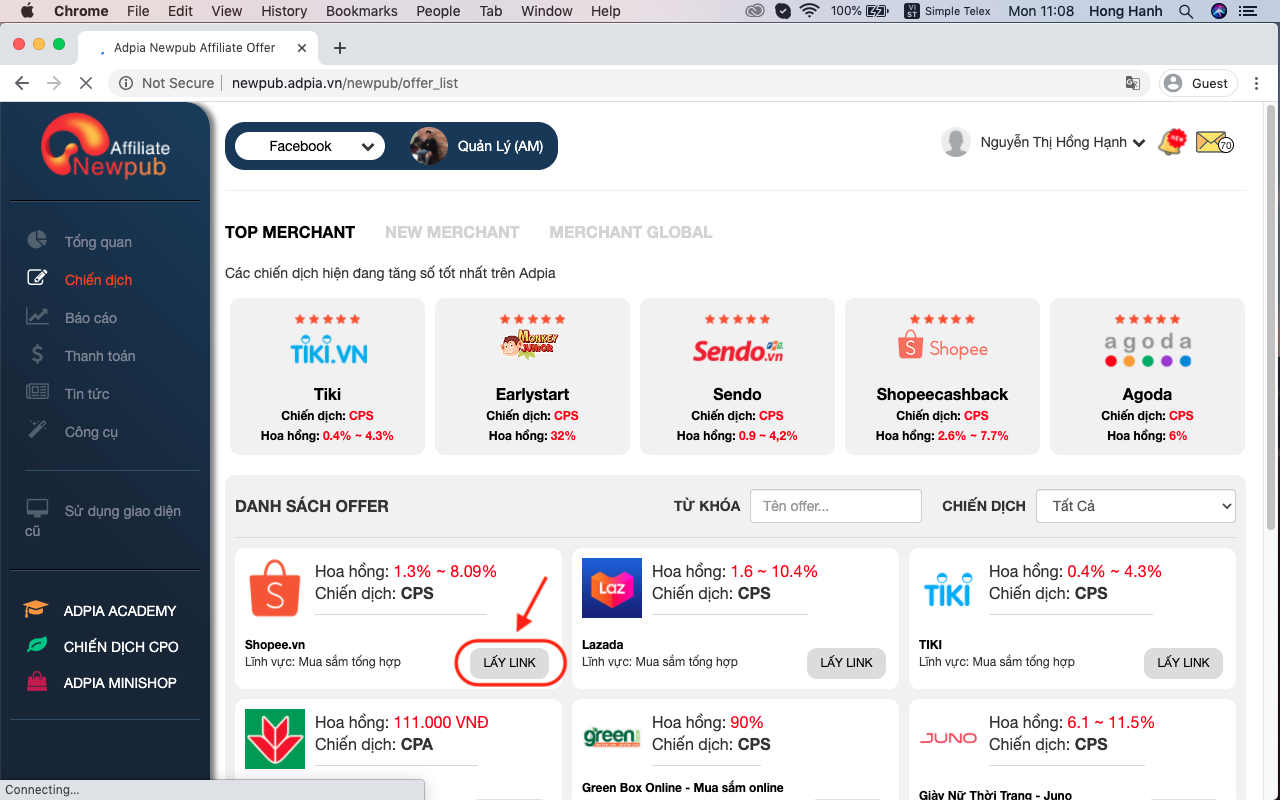 Bước 4 hướng dẫn cách làm affiliate marketing shopee cho người mới