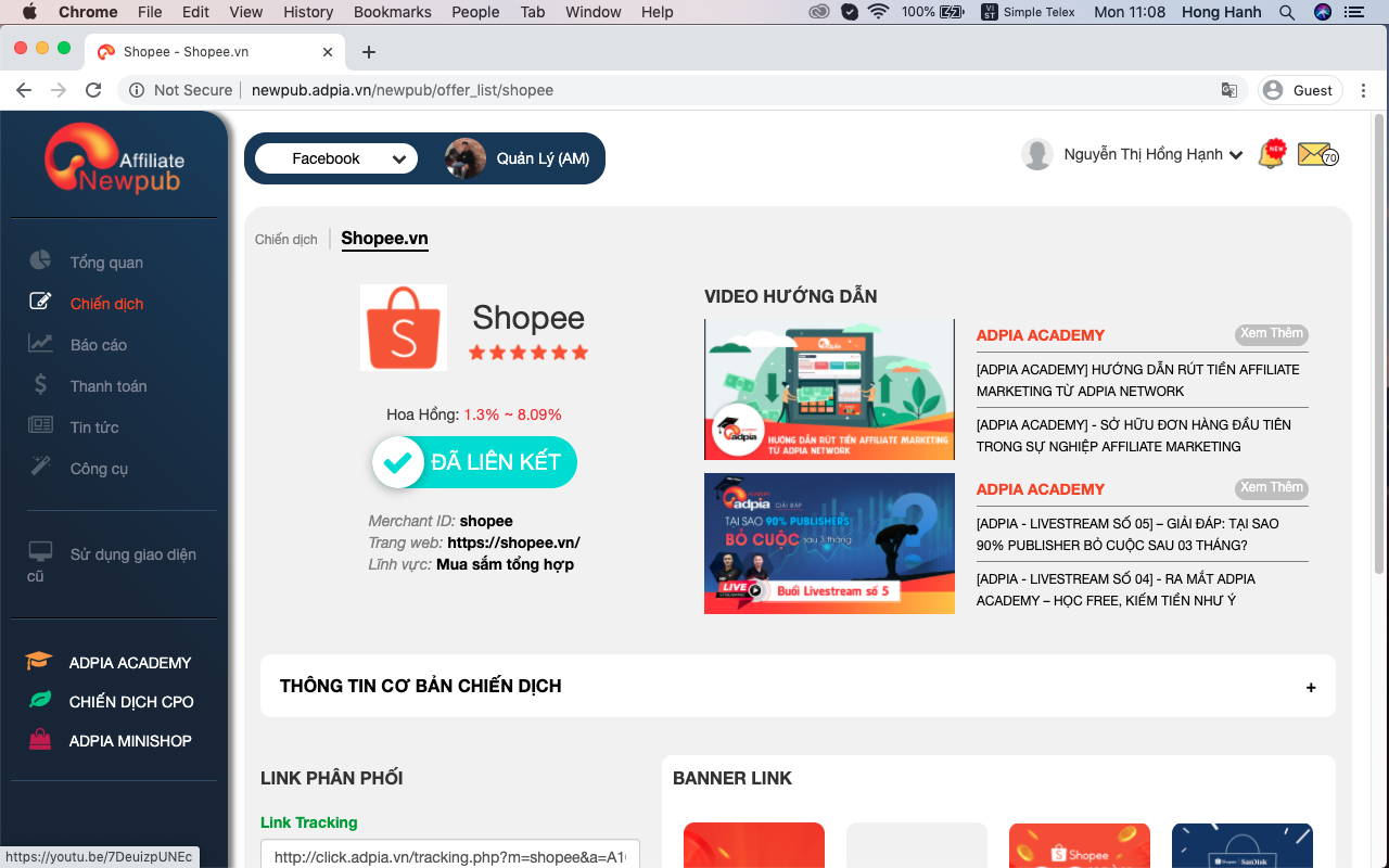 Bước 4 Hướng dẫn cách làm affiliate marketing shopee cho người mới