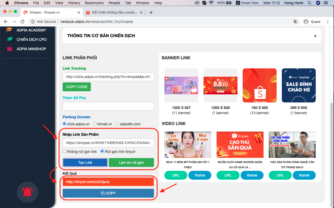 Bước 6 hướng dẫn cách làm affiliate marketing shopee cho người mới