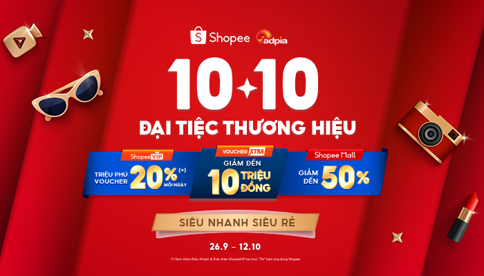 [SHOPEE] 10.10 Đại tiệc thương hiệu