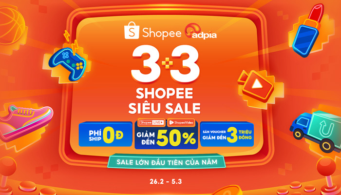 [SHOPEE] 3.3 Shopee siêu sale - Sale lớn đầu tiên của năm