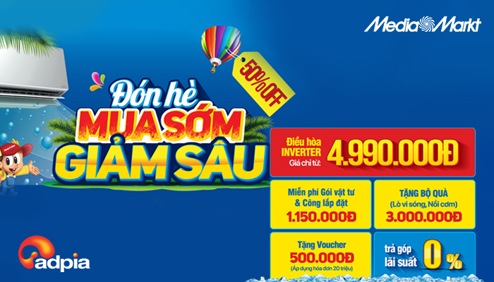 [MEDIA MART] Đón hè mua sớm giảm sâu - Điều hòa, quạt mát giảm giá đến 50%