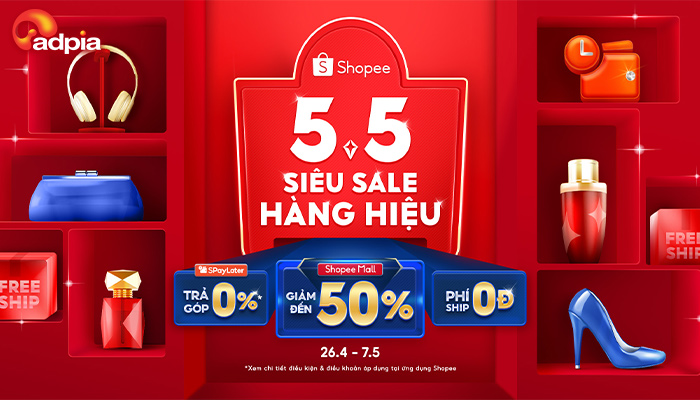 [SHOPEE]  5.5 Siêu sale hàng hiệu - Shopee mall giảm đến 50%