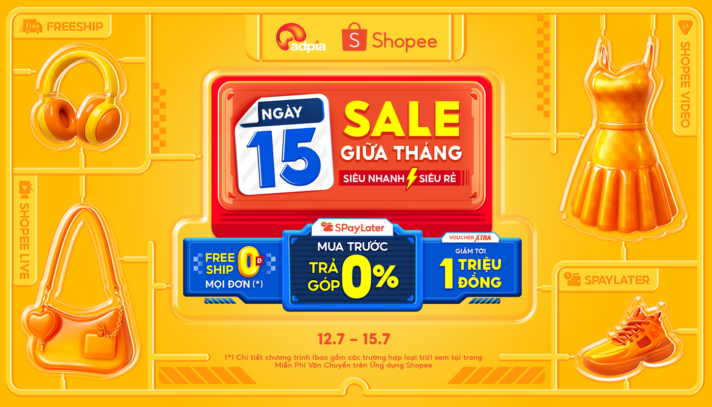 [SHOPEE] 15.7 Shopee sale giữa tháng