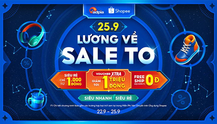 [SHOPEE]  25.9 Lương về sale to