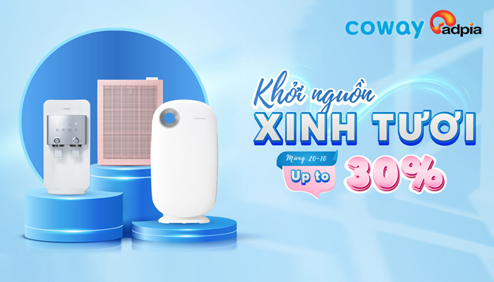 [COWAY] Khởi nguồn tươi mới - Mừng 20/10 sale upto 30%