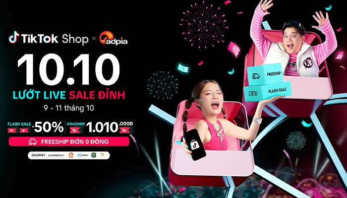 [TIKTOKSHOP] 10.10 Lướt live sale đỉnh, chớp deal sale tốc