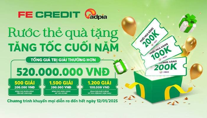 [FECREDIT] Rước thẻ quà tặng - Tăng tốc cuối năm