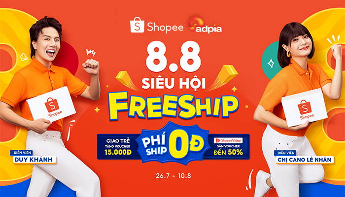 [SHOPEE] 8.8 Siêu hội Freeship - Phí ship 0 đồng