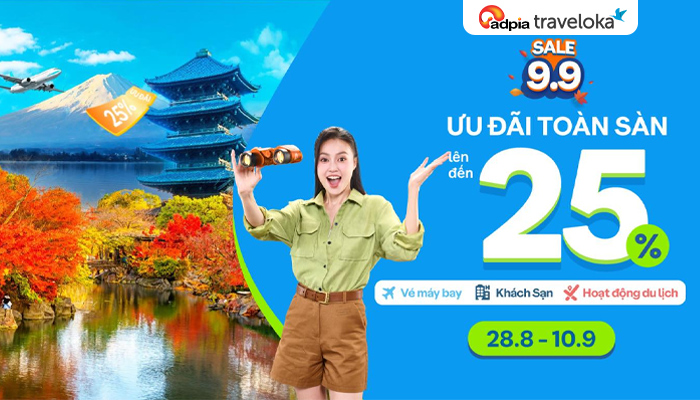 [TRAVELOKA] Sale 9.9 - Ưu đãi toàn sàn lên đến 25%