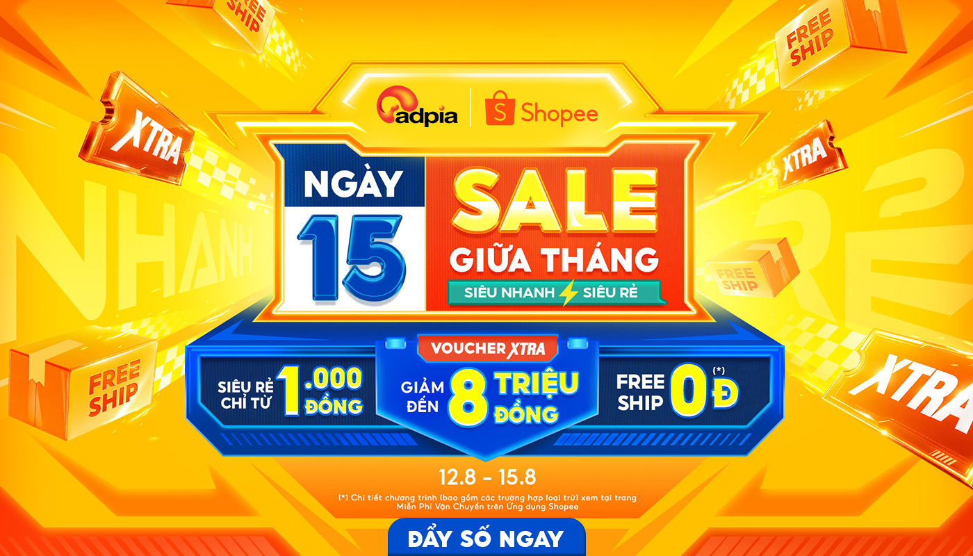 SHOPEE SALE NGÀY 15-8 – SIÊU RẺ TỪ 1 ĐỒNG, VOUCHER GIẢM ĐẾN 8 TRIỆU