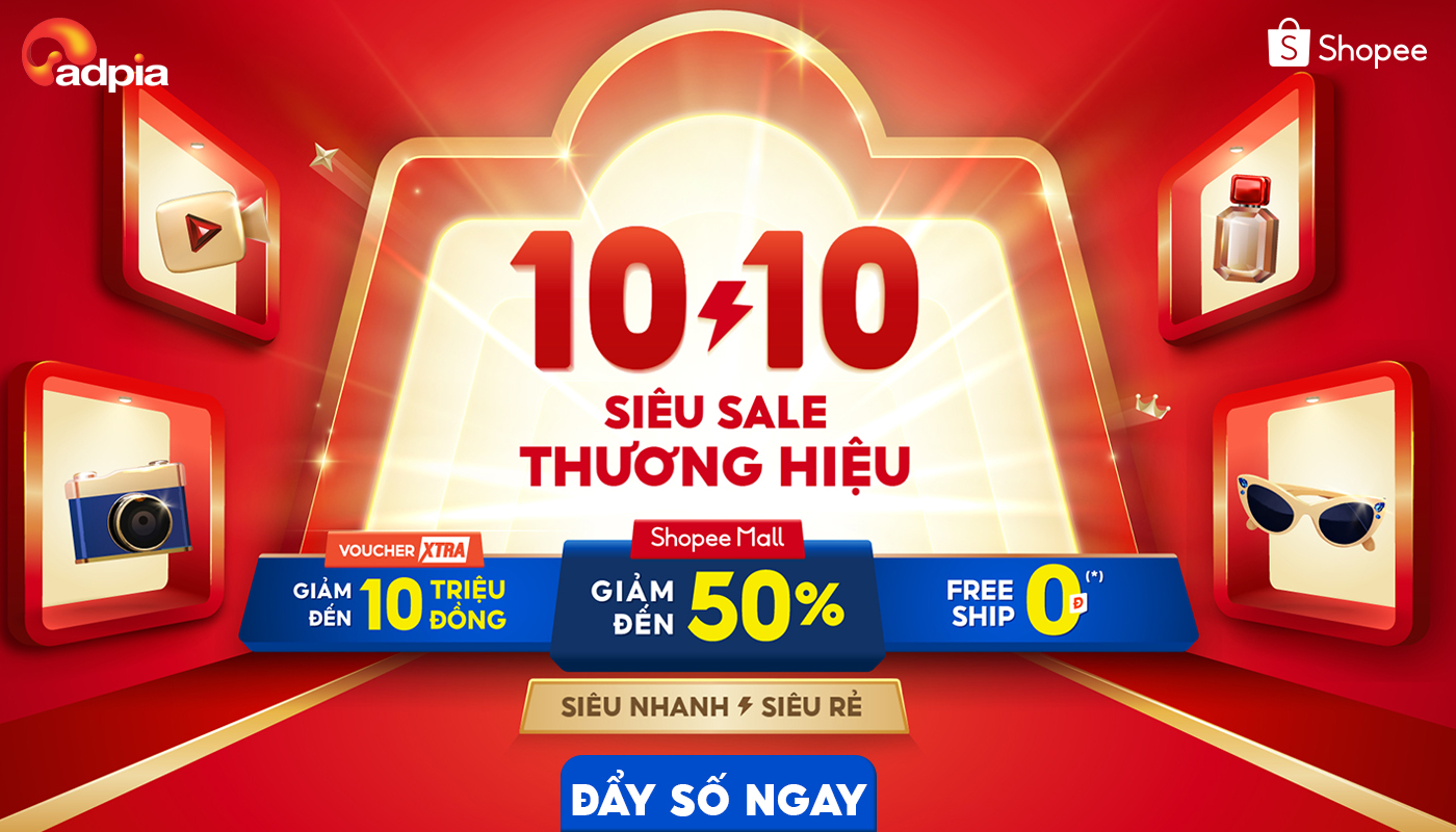 10.10 Shopee siêu sale thương hiệu – Săn deal chính hãng giá cực hời